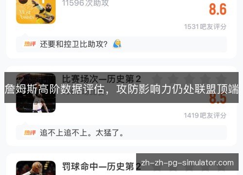 詹姆斯高阶数据评估，攻防影响力仍处联盟顶端